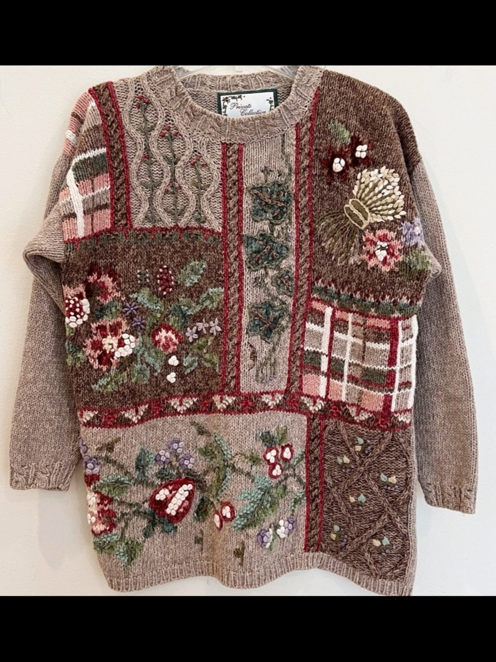 Vintage Cottagecore Chunky Knit Artsy Sweater